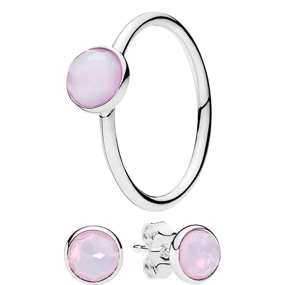 PANDORA Ring and Earrings Set, October Birthstone